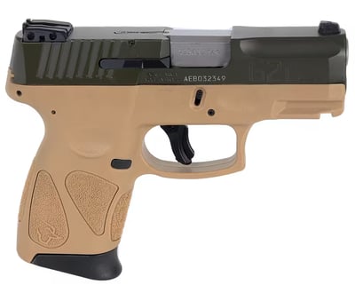 Taurus G2C 9mm Tan Cerakote/MS Green 3.26" Pistol w/(2)12rd Mags - $219.99 (FREE Shipping over $250, Firearms $13.95 Flat S/H)