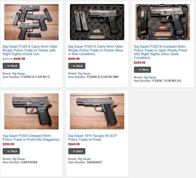 Sig Sauer Used Guns For Sale @ Sportsman's Outdoor Superstore (Free S/H on Firearms)