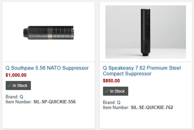 BOGO suppressor deal - Q Suppressors with Free HuxWrx Flow 22 (Free S/H on Firearms)