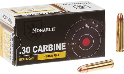 Monarch .30 Carbine FMJ 110-Grain 50 Rnd - $21.99