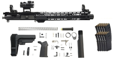 PSA 10.5" Carbine Length 5.56 1/7 NATO 12" Slant End M-LOK MOE EPT SBA3 Pistol Kit W/ MBUS Set & ROMEO MSR + 10 PMAGS - $799.99 + Free Shipping