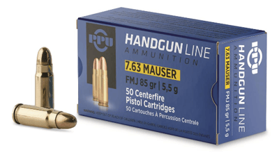 PPU 7.63mm Mauser 85 Gr FMJ 50 Rnd - $18.99  ($7.99 Shipping On Firearms)