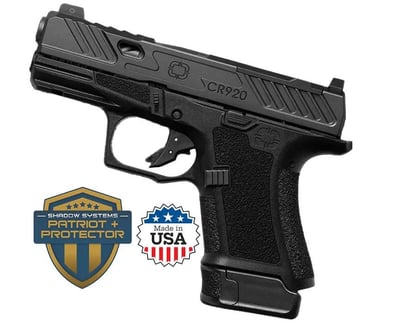 Shadow Systems CR920 Elite Slide 9MM 3.41" 13-Rnd Black Optic Ready w/Night Sights - $666.66 