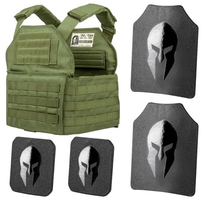 Spartan Omega AR500 Body Armor And Spartan Shooters Cut Plate Carrier Entry Level Package - $292.28