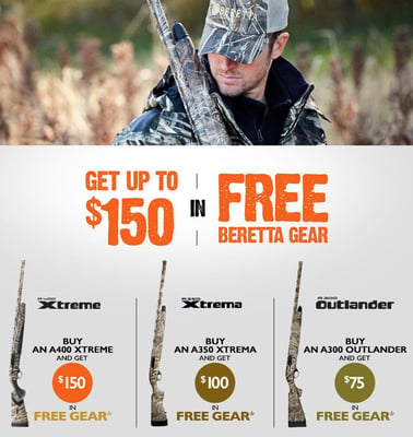 Beretta Waterfowl Shotgun Promotion - Get Up To $150 in Free Beretta Gear