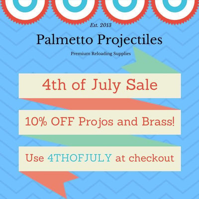 10% OFF on Projectiles, Brass, and Combos at PalmettoProjectiles.com