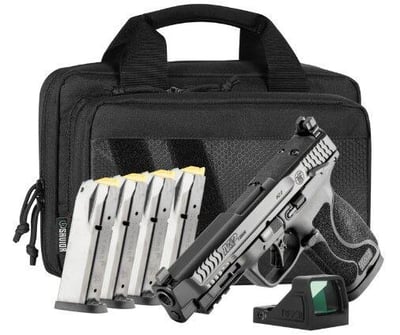 Smith & Wesson M&P10mm M2.0 4.6" Barrel 10mm 15rd, 5 Mags, Viridian RFX11 Green Dot Optic, Carry Bag - $599.95 