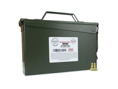 Sportsman's Select Remanufactured 9mm 115 Gr FMJ 1000 Rounds in Heavy Duty Ammo Can - $188.57 w/ code: 5PTODAY
