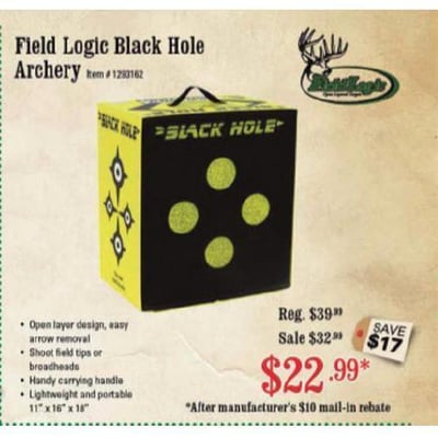 Field Logic Black Hole Archery - $44.99 (Buyer’s Club price shown - all club orders over $49 ship FREE)