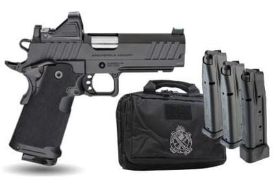 Springfield 1911 Prodigy 4.25" 9mm 20rd / 17rd Pistol Package with Viridian RFX11 Green Dot Optic, Black - $1399.99 