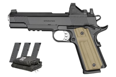 Springfield 1911 Operator AOS 45 ACP 5" 8-rd Gear Pac with Viridian RFX-11 Green Dot, Four Mags - $949.99 (Free S/H on Firearms)
