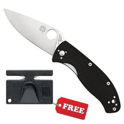 Spyderco Tenacious Plain Edge Knife + FREE Gerber Pocket Sharpener (W/ Free Shipping) - $45.47