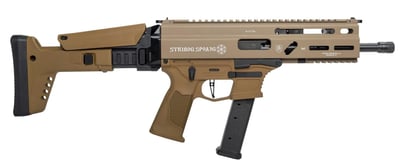 Grand Power Stribog SP9A3G-AKB SBR: 8" Threaded Barrel FDE 27+1 Glock Compatible 9mm + AKB Side Folding Stock! (NFA Rules Apply!) - $1239 S/H $16.95 