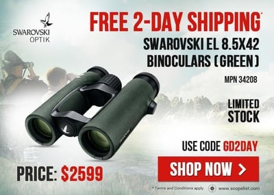 Swarovski EL 8.5x42 Binocular Green 34208 - FREE 2-Day Shipping - Use Code GD2DAY!