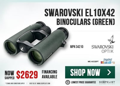 Swarovski EL 10x42 Binocular Green 34210 - FREE EXPEDITED SHIPPING! BUY NOW!