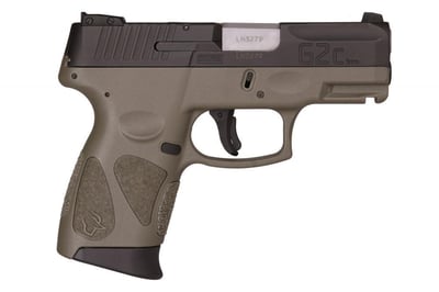 Taurus G2C Compact 9mm 3.2" Barrel Two 12rd Mags OD Green Frame, Black Slide - $249.99