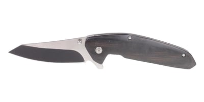 Tiger USA Spring Assisted Black Wood Folding Knife, Tanto Point - $11.99