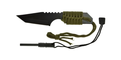 GS Knife Co. Mini Hunting Knife with Fire Starter Full Length 7" Steel Blade - $6.99