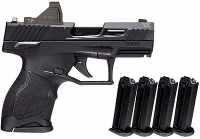 Taurus TX22 Compact, .22 LR, 3.5" Barrel, 5-13rd Magazines, Optics Ready, Pistol w/ Viridian Green Dot - $348.88 