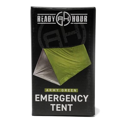 Army Green Nylon Emergency Tent with Survival Whistle by Ready Hour - $14.95 (Free S/H over $99)
