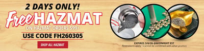 NO HAZMAT Fee over $99 with coupon code "FH260305" @ Natchez Shooting & Outdoors