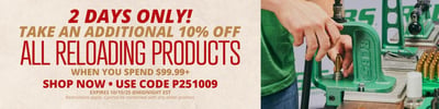 10% Off All Reloading Gear over $99.99 with coupon code "P251009" @ Natchez Shooting & Outdoors