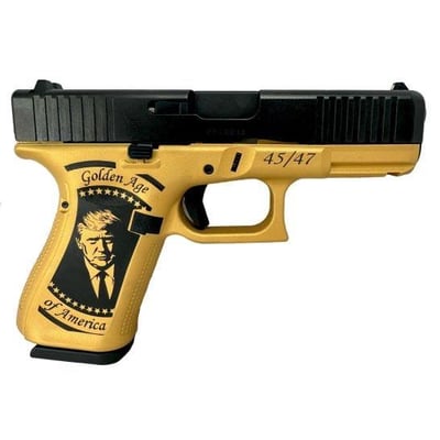 Glock G19 Gen 5 Trump Victory / Golden Age 4" 9mm 15rd Pistol, Gold / Black - HS20 - $499.99 
