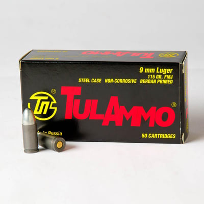 TulAmmo 9mm 115 gr FMJ 500 rounds - $184.99