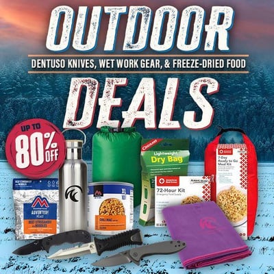 Outdoor Deals: Dentuso Knives, Wet Work Gear & Freeze-Dried Food - Up to 80% Off! (Free S/H over $25)