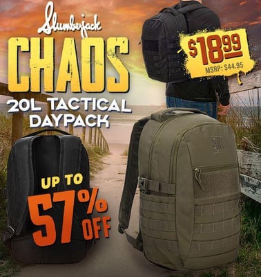 Slumberjack Chaos 20L Tactical Daypack – Now Only $18.99 (57% Off!) @Field Supply (Free S/H over $25)