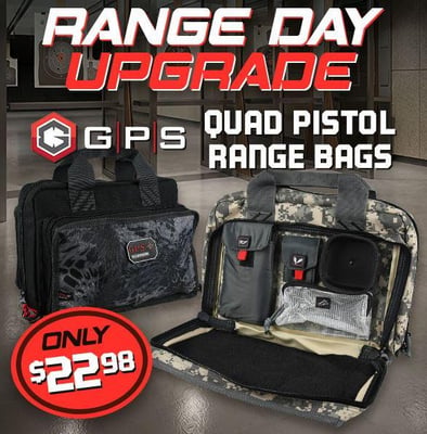 Range Day Upgrade: $22.98 GPS Quad Pistol Range Bags! @Field Supply (Free S/H over $25)