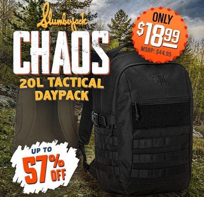 Slumberjack Chaos 20L Tactical Daypack – Now Only $18.99 (57% Off!) (Free S/H over $25)
