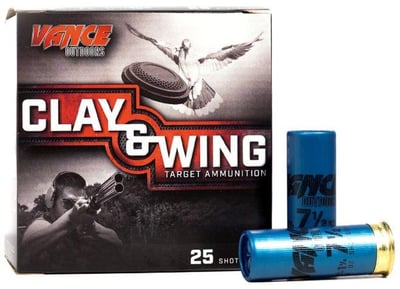 Vance Outdoors 12 Gauge 2 3/4 in 7.5 Shot Clay and Wing 25/Box - $13.99 ($8.53 if you purchase 10 or more) 