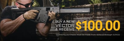 Kriss Vector Rebate - Receive $100.00 KRISS Webstore Credit with the purchase of a qualifying KRISS Vector