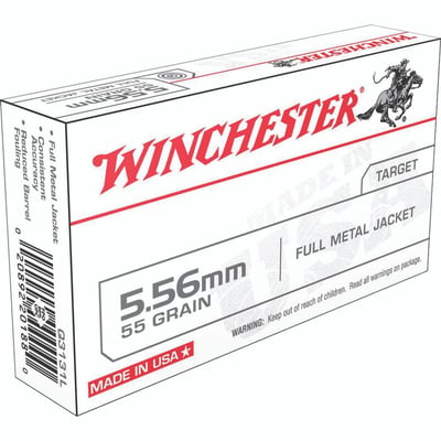 Winchester WM193K USA 5.56mm 55 GR FMJ 20 Rounds - $8.79