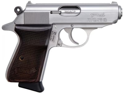 Walther Arms PPK/S Semi-Automatic .380 ACP 3.35" 7rd Pistol - Stainless Steel with Walnut Grips - $819.99 (See Price In Cart)