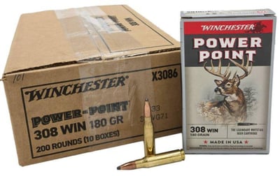 Winchester Super-X .308 Win 180 Grain Power-Point – 200 rd Case - $218.88 ($193.88 after MIR) + Free Shipping