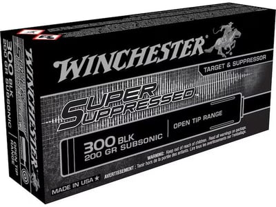 Backorder - Winchester Super Suppressed 300 AAC Blackout Ammo 200 Grain Jacketed Hollow Point - $169.99 (Free Shipping on $100+ Orders)