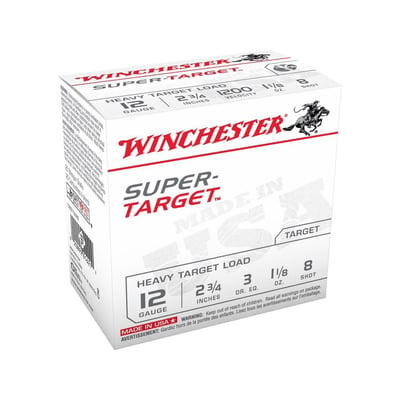 Winchester Super Target Ammo 12 Gauge 2-3/4" 1-1/8 Oz #8 Shot 250rd - $94.99 (Free S/H over $99)