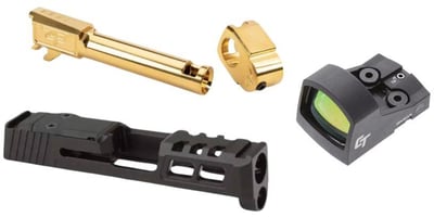 Zaffiri Precision KIT- ZPS.2 SIG P365 Slide RMSC Cut Black, SIG P365 Threadless Compensated Gold Barrel, Crimson Trace CTS-125 3 MOA Dot - $399.99 