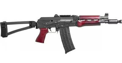 Zastava Arms ZPAP M85 Pistol 5.56 NATO 10" 30-Rd Semi-Auto, Serbian Red Furniture, Threaded Barrel, SB Tactical TF1913 Brace. - $1343.99 