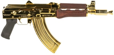 Zastava USA ZPAP92 AK Pistol Gold 7.62 X 39 10" Barrel 30-Rounds Serbian Red Wood - $5389.99 ($9.99 S/H on Firearms / $12.99 Flat Rate S/H on ammo)