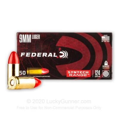 Federal Syntech 9mm 124 Grain Total Synthetic Jacket RN 500 Rounds - $175.00 