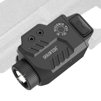 Solofish 800lm Slidable Pistol Light with Strobe & Momentary, Shockproof Gun Flashlight W/Power Level Indicator, Compatible with Picatinny Rail (21 0.5MM Width), Rechargeable - $13.34 + FREE Shipping