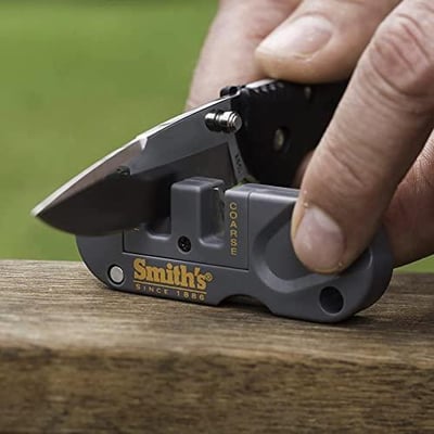 Smith's PP1 Pocket Pal Knife Sharpener Preset Carbide & Ceramic Stone Fold-Out Diamond Coated Rod - $9.34 + FREE Shipping