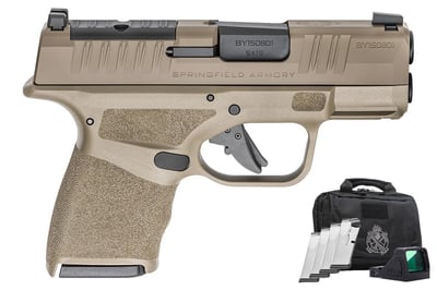Springfield Hellcat Micro-Compact 9mm FDE Gear Up Package with Five Magazines, Green Dot, and Springfield Pistol Bag - $527.00 (Free S/H on Firearms)