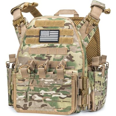 CVLIFE Quickly Release Airsoft Vest with Molle System Large Capacity Adjustable Breathable - $41.99 w/code "BJARR9XB" + FREE Shipping