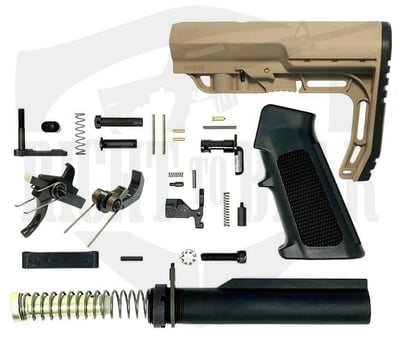 Complete FDE Lower Parts Build Kit - Mission First Minimalist Stock in Flat Dark Earth - $87.39 after code "BOOM23"