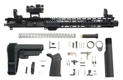 PSA 10.5" Carbine-Length 5.56 NATO 1/7 Phosphate 12" M-Lok MOE EPT SBA3 Pistol Kit with MBUS Sight Set & Romeo MSR Green Dot - $579.99 + Free Shipping 