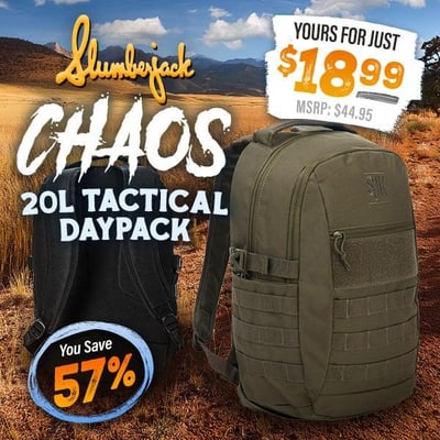 Slumberjack Chaos 20L Tactical Daypack – Now Only $18.99 (57% Off!) - $18.99 (Free S/H over $25)